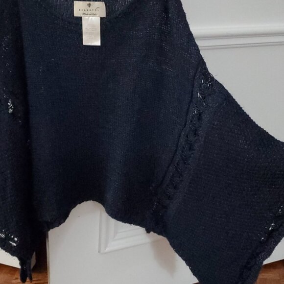 Exclusive Berretti Italian Designer Knit Sweater Shawl with Sleeve holes - Picture 13 of 13